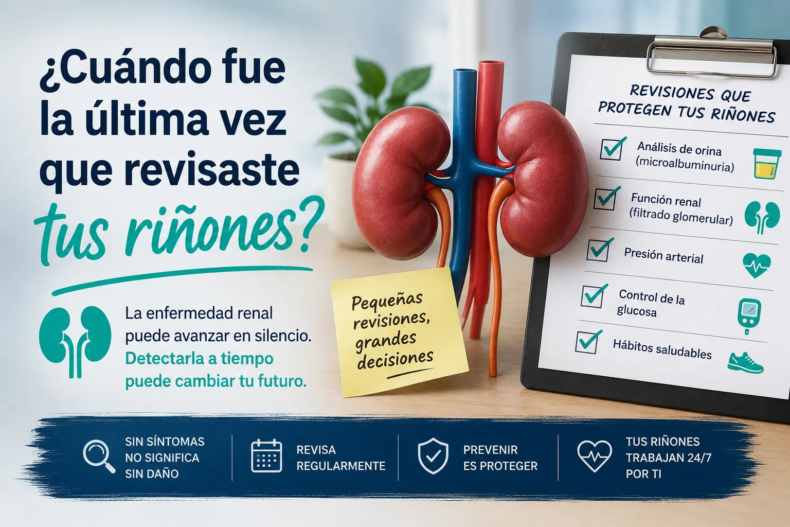 {'en': 'When was the last time you checked your kidneys?', 'es': '¿Cuándo fue la última vez que revisaste tus riñones?'} Image
