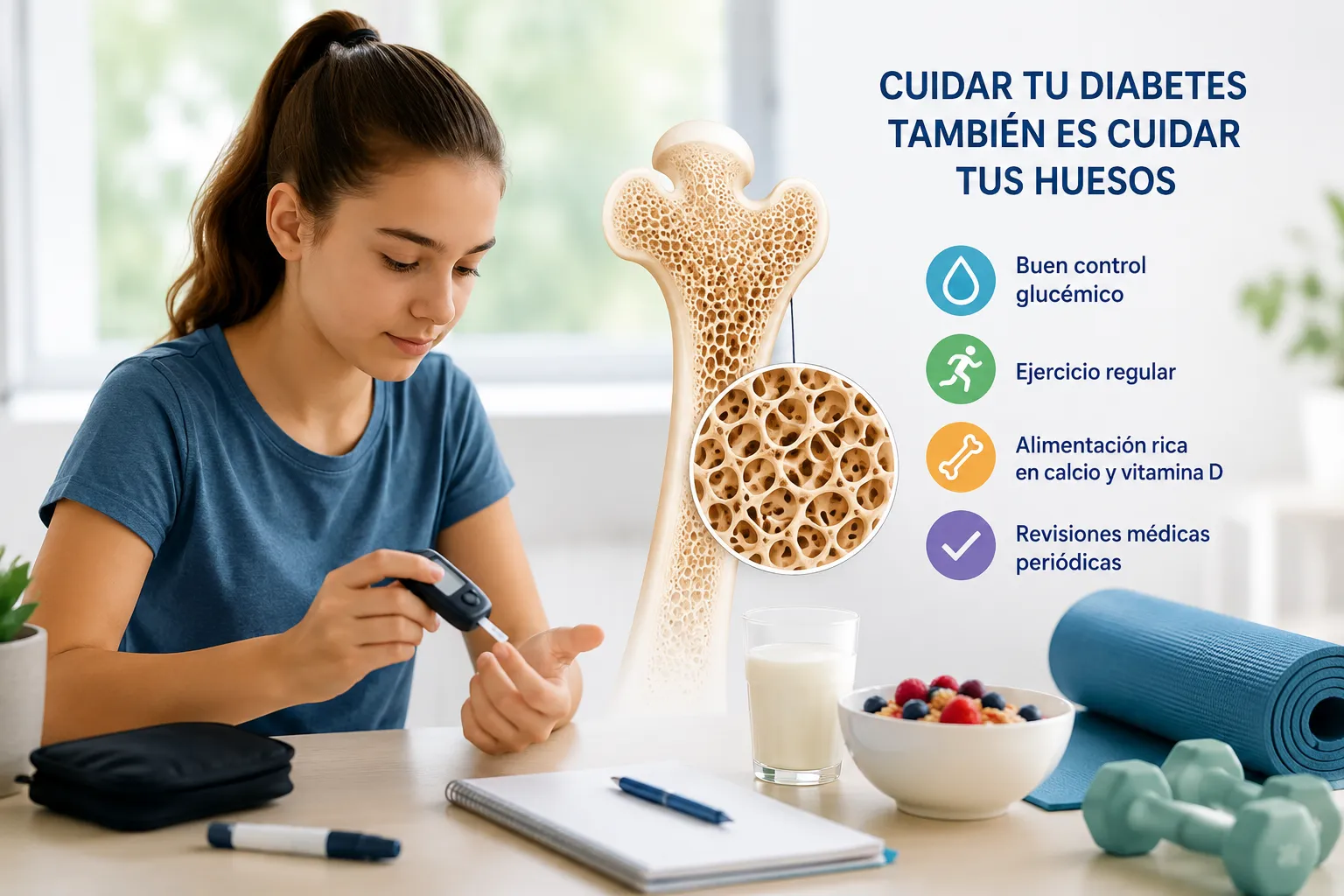{'en': 'Can diabetes also affect our bones?', 'es': '¿La diabetes también puede afectar a nuestros huesos?'} Image