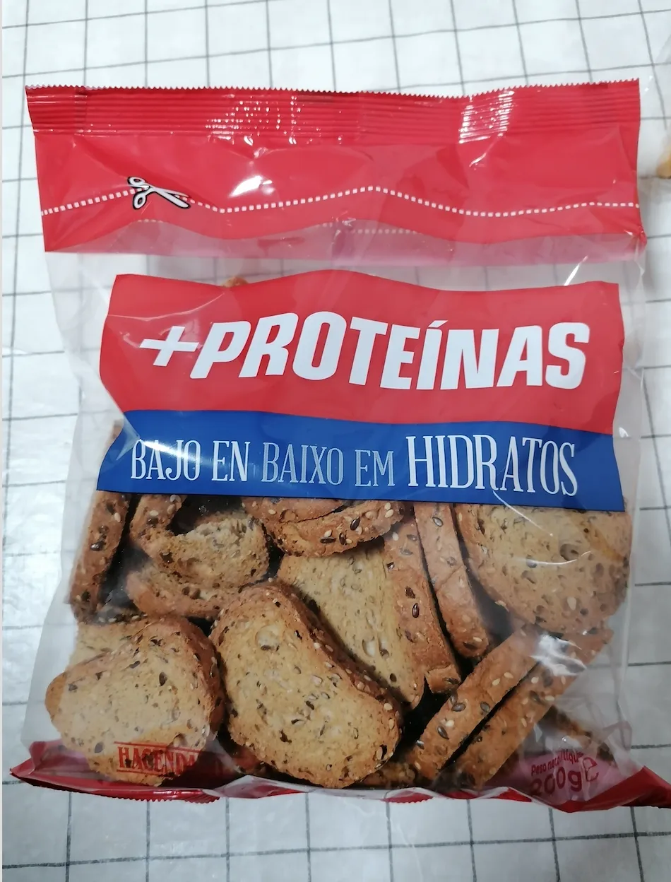 {'en': 'Toasted protein bread', 'es': 'Pan proteico tostado'} Image {'en': 'Toasted protein bread', 'es': 'Pan proteico tostado'} Image
